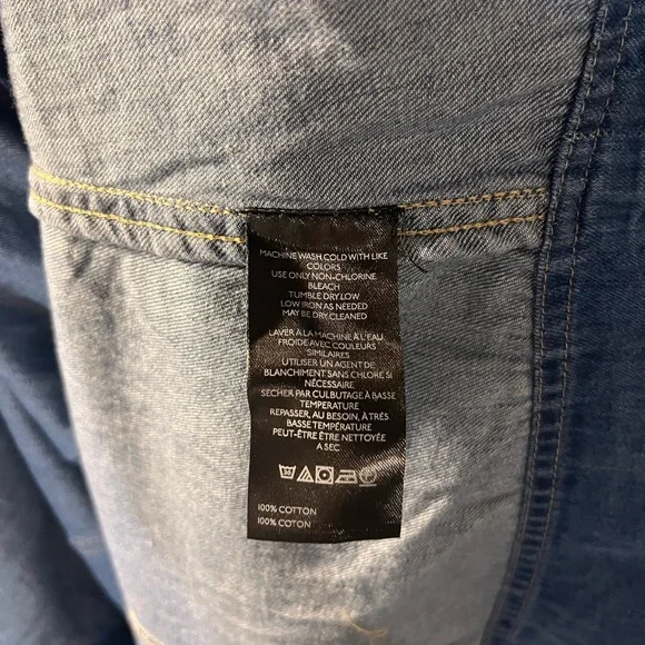 NWT Anthropologie Pilcro Short Sleeve Denim Button-Up Midi Shirt Dress - Picture 9 of 11